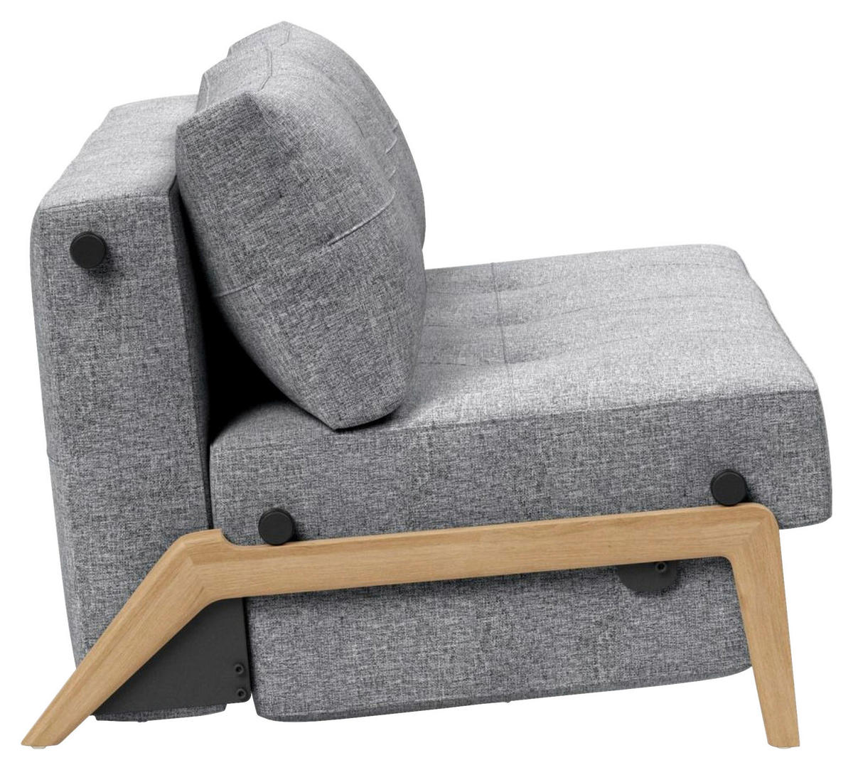 SCHLAFSOFA Flachgewebe Hellgrau  - Eichefarben/Hellgrau, Design, Holz/Textil (168/79/98cm) - Innovation