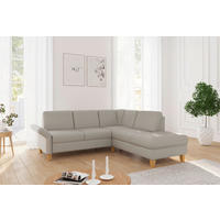 ECKSOFA ROCHELLE E Taupe Flachgewebe  - Taupe/Eichefarben, KONVENTIONELL, Holz/Textil (240/216cm) - Sit & More