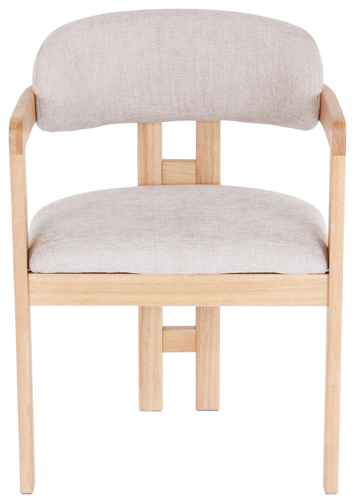 ARMLEHNSTUHL  in Leinenoptik  - Hellbraun/Eichefarben, Modern, Holz/Textil (60/80/52cm) - MID.YOU