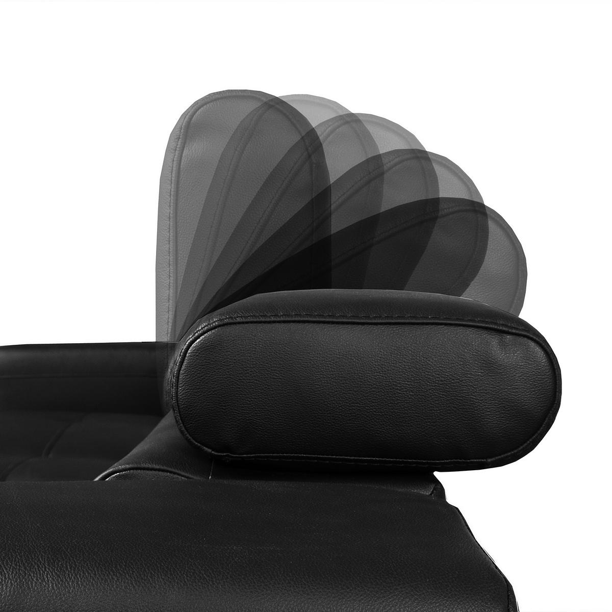 ECKSOFA  in Lederlook Echtleder Schwarz  - Schwarz, Design, Leder/Textil (173/247cm) - Livetastic