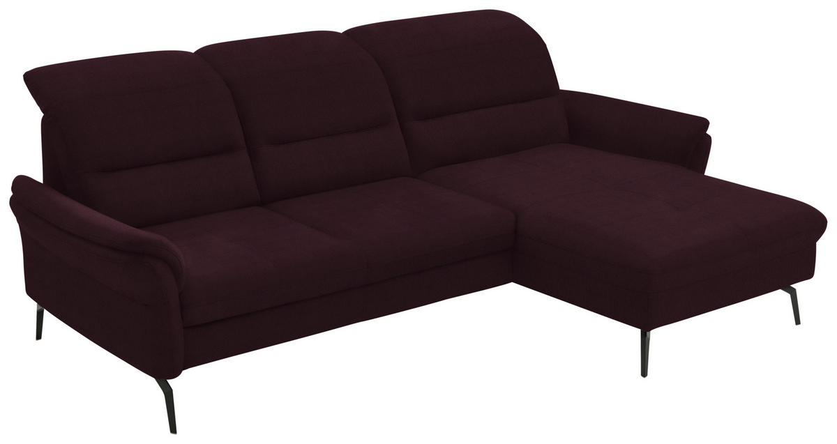 ECKSOFA in Flachgewebe Mokka  260/181 cm  - Schwarz/Mokka, KONVENTIONELL, Textil/Metall (260/181cm) - Beldomo Speed