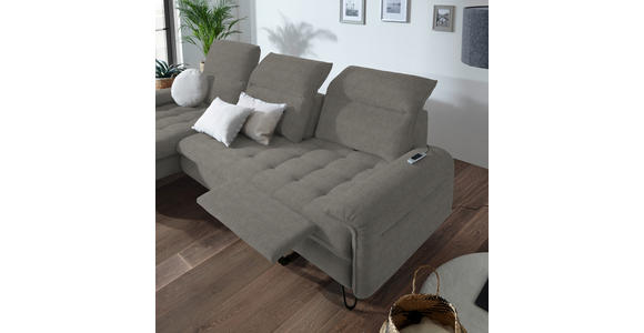 ECKSOFA in Webstoff Grau  - Schwarz/Grau, LIFESTYLE, Textil/Metall (180/310cm) - Valnatura