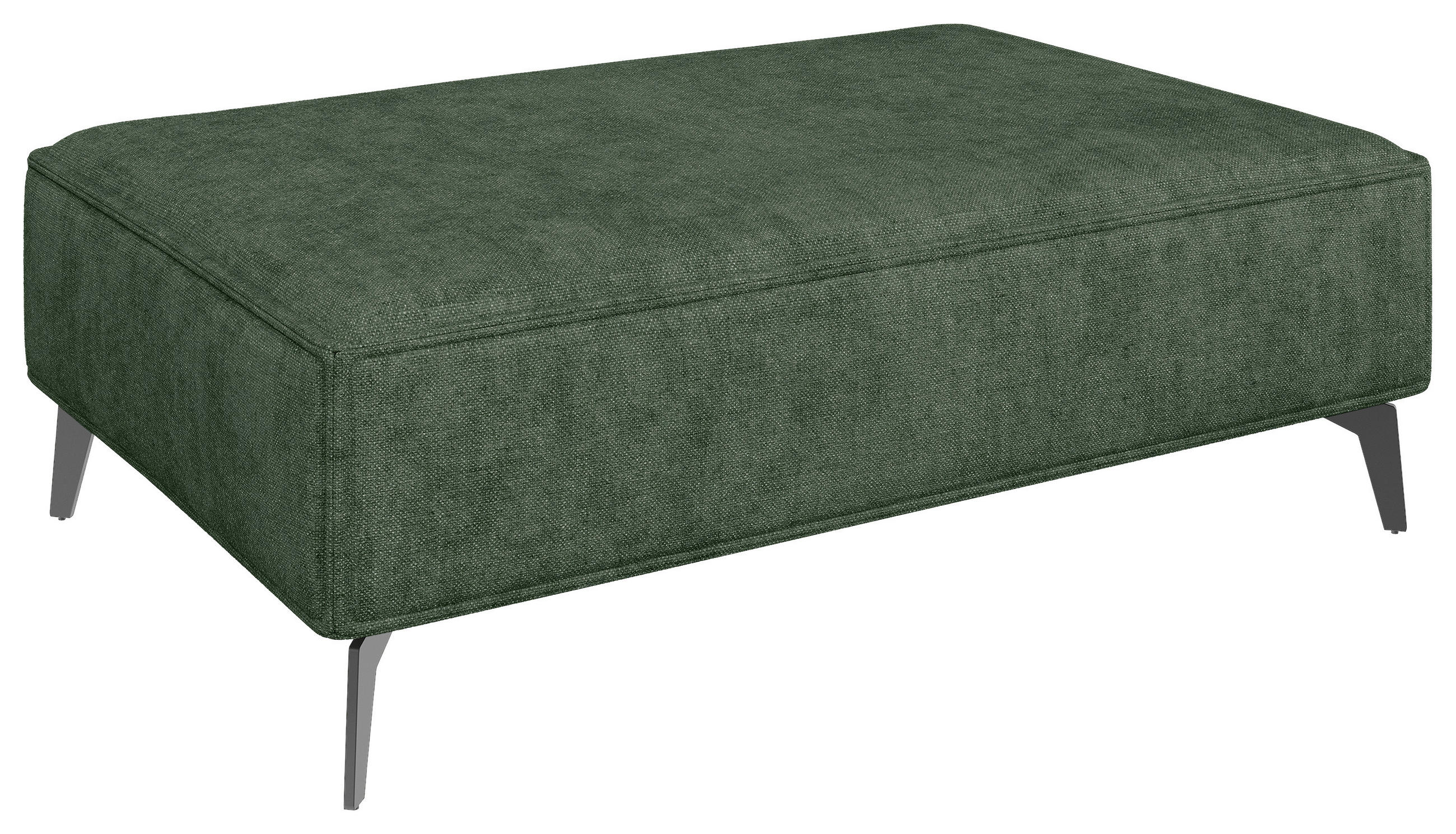 HOCKER Textil Grün  - Schwarz/Grün, Modern, Textil/Metall (130/44/85cm) - Carryhome