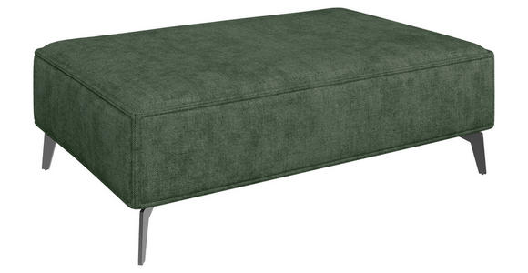 HOCKER in Textil Grün  - Schwarz/Grün, MODERN, Textil/Metall (130/44/85cm) - Carryhome