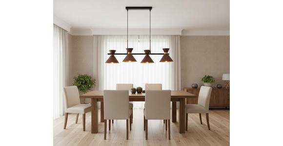 HÄNGELEUCHTE 85/32/120,5 cm  - Walnussfarben, Trend, Metall (85/32/120,5cm) - Novel