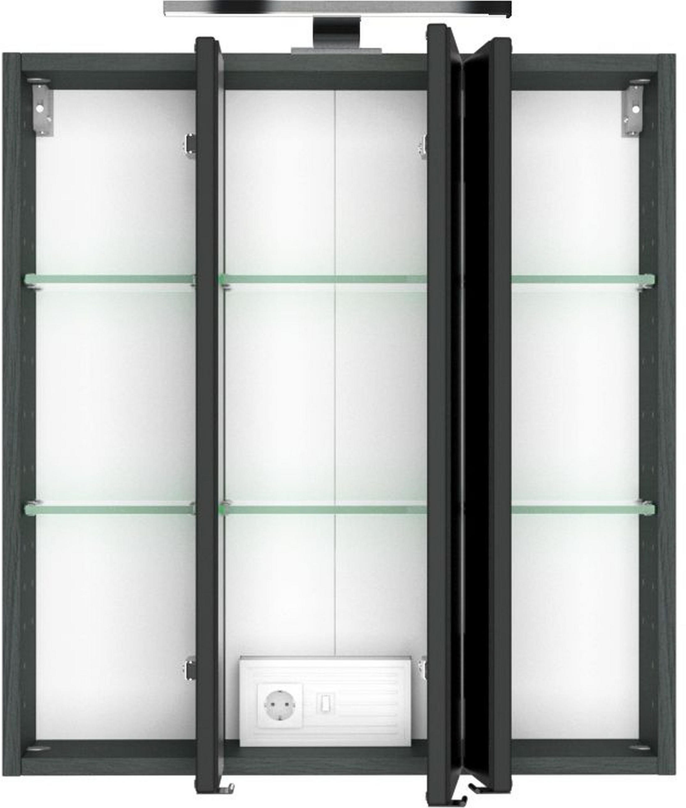 SPIEGELSCHRANK 60/66/20 cm  - Chromfarben/Grau, Design, Glas/Holzwerkstoff (60/66/20cm) - Held