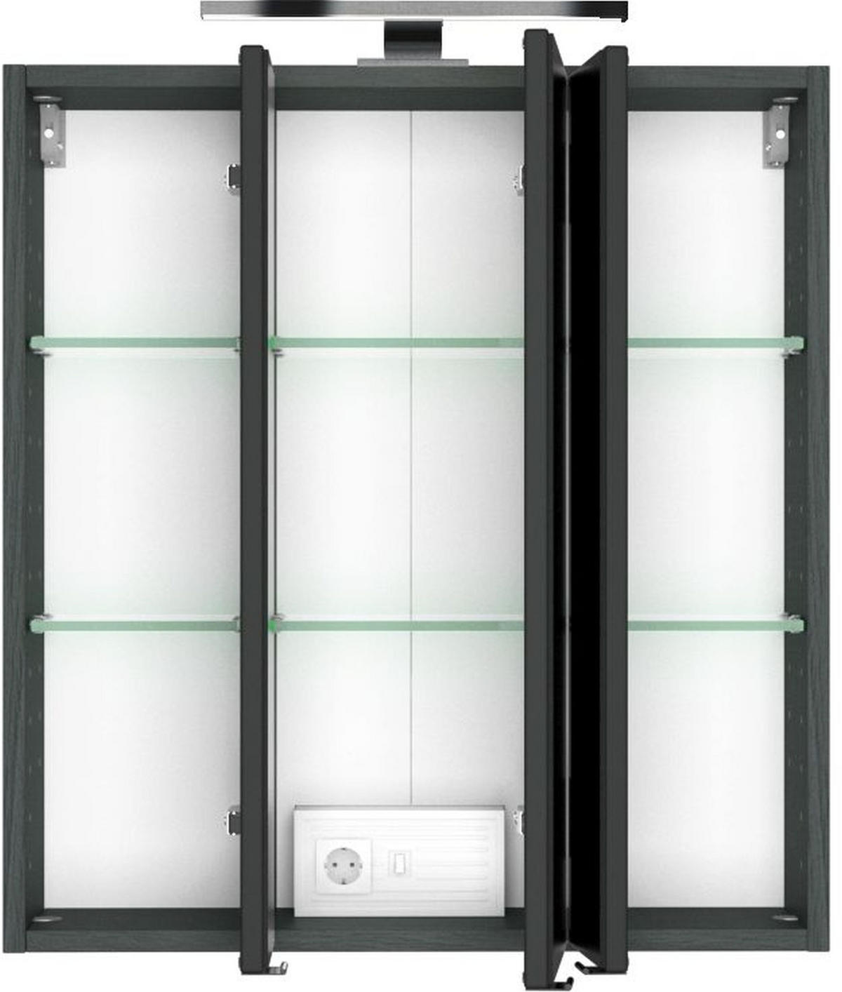 SPIEGELSCHRANK 60/66/20 cm  - Chromfarben/Grau, Design, Glas/Holzwerkstoff (60/66/20cm) - Held