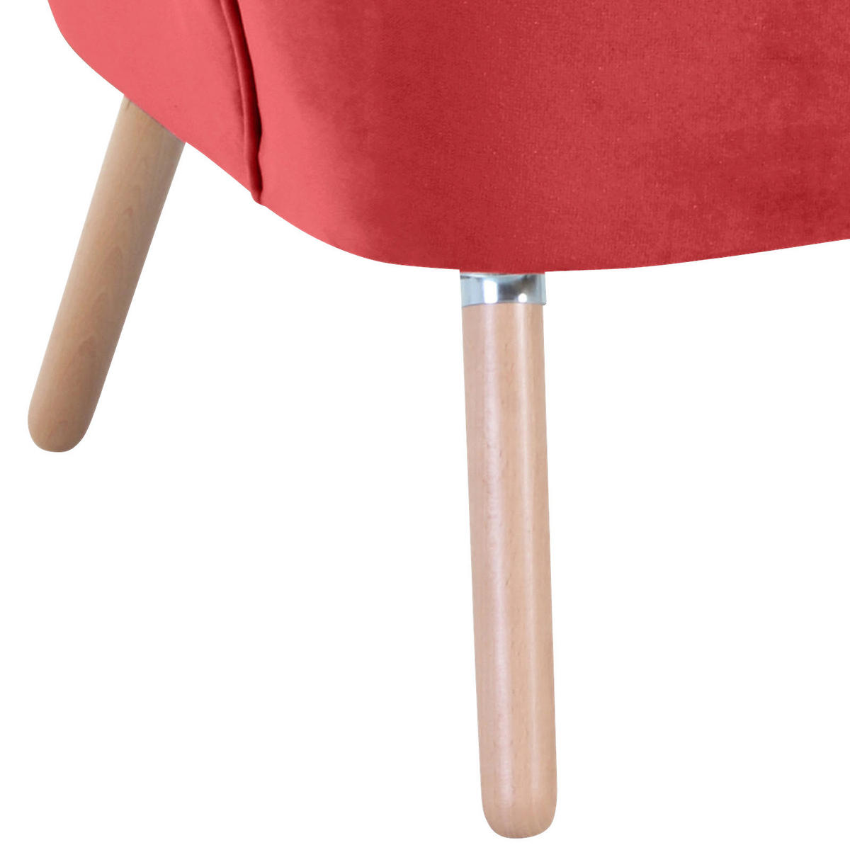 SESSEL Samt, Velours Rot    - Buchefarben/Rot, Design, Holz/Textil (70/80/66cm) - Max Winzer
