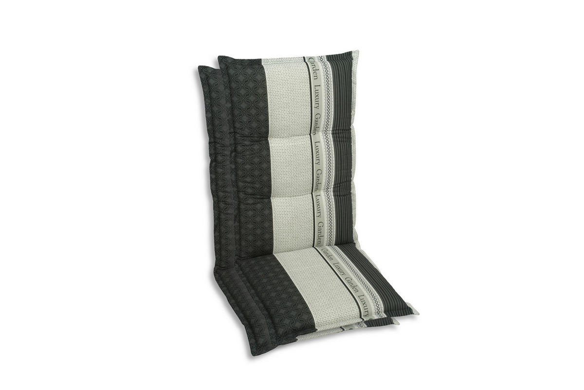 SESSELAUFLAGENSET Schriftzug  - Anthrazit, Basics, Textil (50/7/120cm)