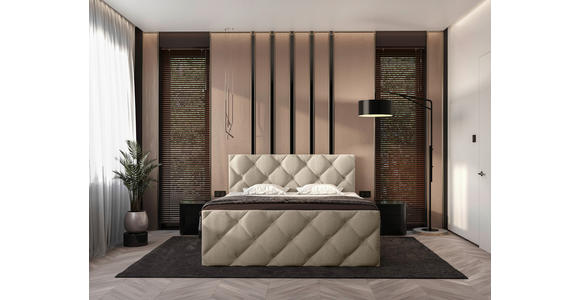 BOXBETT 140/200 cm  in Taupe  - Taupe/Schwarz, KONVENTIONELL, Kunststoff/Textil (140/200cm) - Carryhome