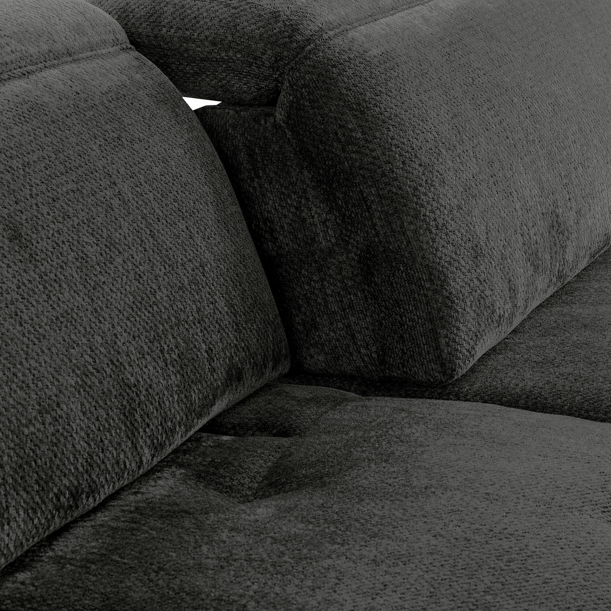 ECKSOFA  Webstoff Schwarz  - Schwarz, Design, Textil/Metall (195/268cm) - Livetastic