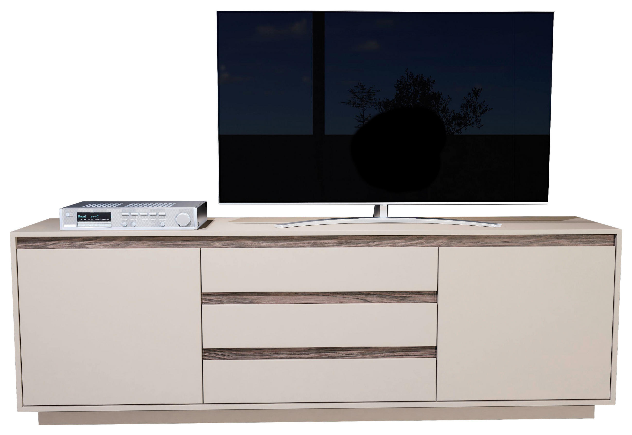 LOWBOARD Nussbaumfarben, Kaschmir  190/64/45 cm  - Kaschmir/Nussbaumfarben, Design, Holzwerkstoff (190/64/45cm) - Stylife