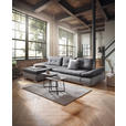 ECKSOFA in Webstoff Hellgrau, Grau  302/187 cm  - Chromfarben/Dunkelgrau, Design, Kunststoff/Textil (302/187cm) - Carryhome