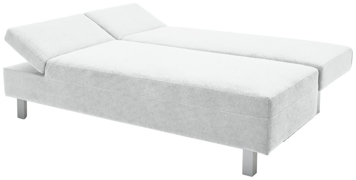 SCHLAFSOFA  mit Stoffauswahl, Schlafen auf Sitzhöhe, Armteil links Flachgewebe Creme  - Chromfarben/Creme, Design, Holz/Textil (205/77-93/99cm) - Novel