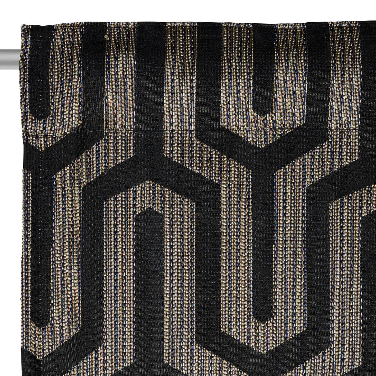 FERTIGVORHANG blickdicht  - Goldfarben/Schwarz, Design, Textil (140/245cm)