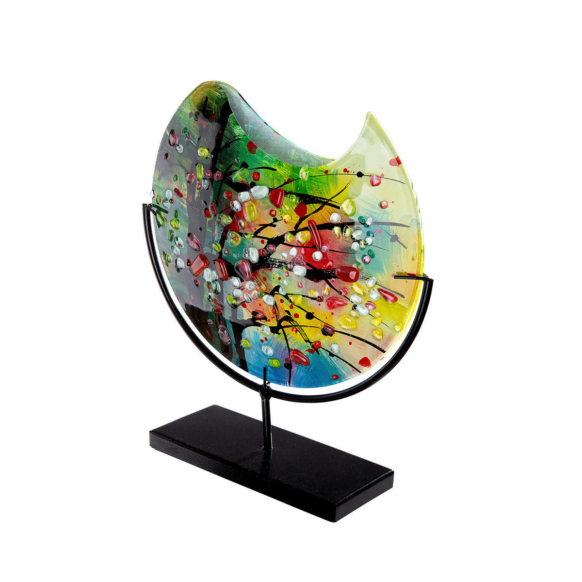 VASE  - Multicolor, Basics, Glas/Metall (32/37/9cm)