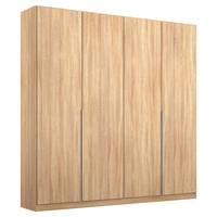 DREHTÜRENSCHRANK 181/229/54 cm,  in Sonoma Eiche, 4 Tür(en)  - Alufarben/Sonoma Eiche, MODERN, Holzwerkstoff/Metall (181/229/54cm) - Rauch Möbel