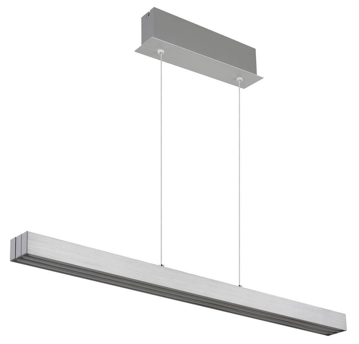 LED-HÄNGELEUCHTE 95-150/7,5/80-150 cm    - Opal/Alufarben, Design, Kunststoff/Metall (95-150/7,5/80-150cm) - Globo