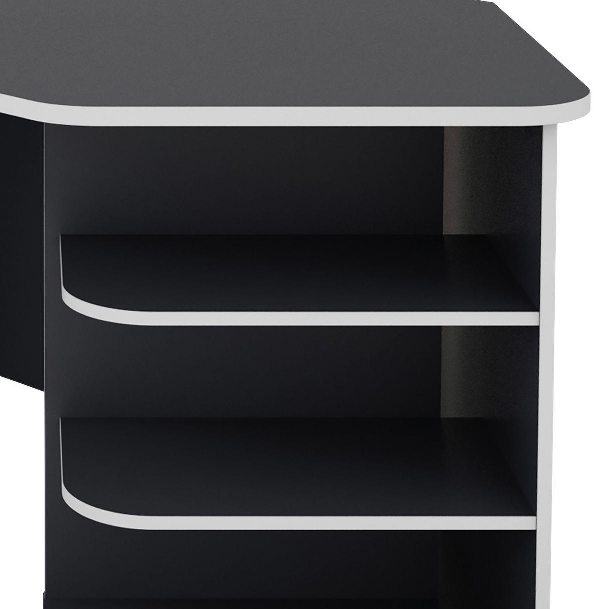 ECKSCHREIBTISCH 198/85/76 cm  in Anthrazit, Weiß  - Anthrazit/Weiß, MODERN, Holzwerkstoff (198/85/76cm) - MID.YOU
