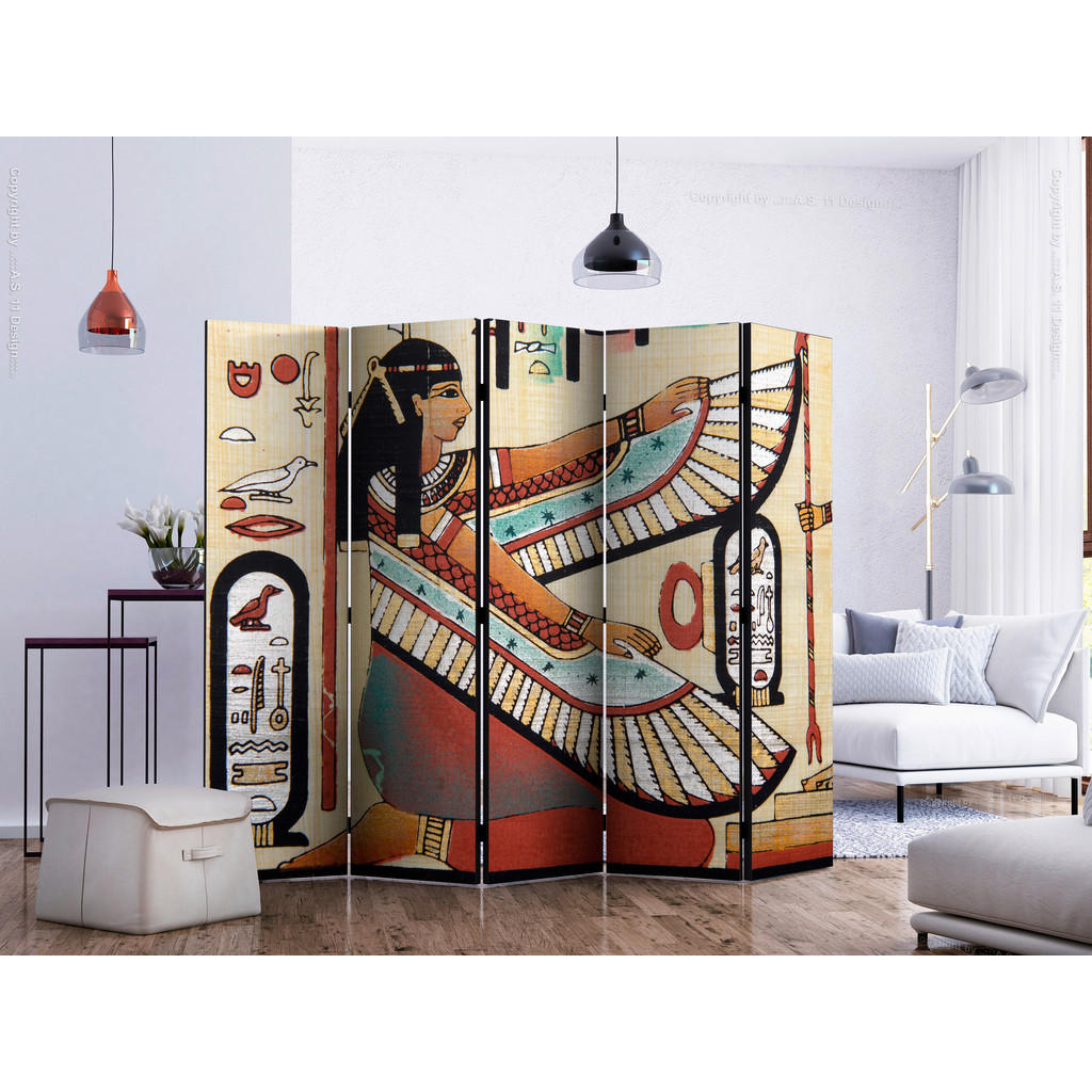 Thumbnail - artgeist Paravent, Mehrfarbig, Holz, Textil, Kiefer, massiv, orientalisch, 225x172x3 cm, Motiv auf Vorder- und Rückseite...