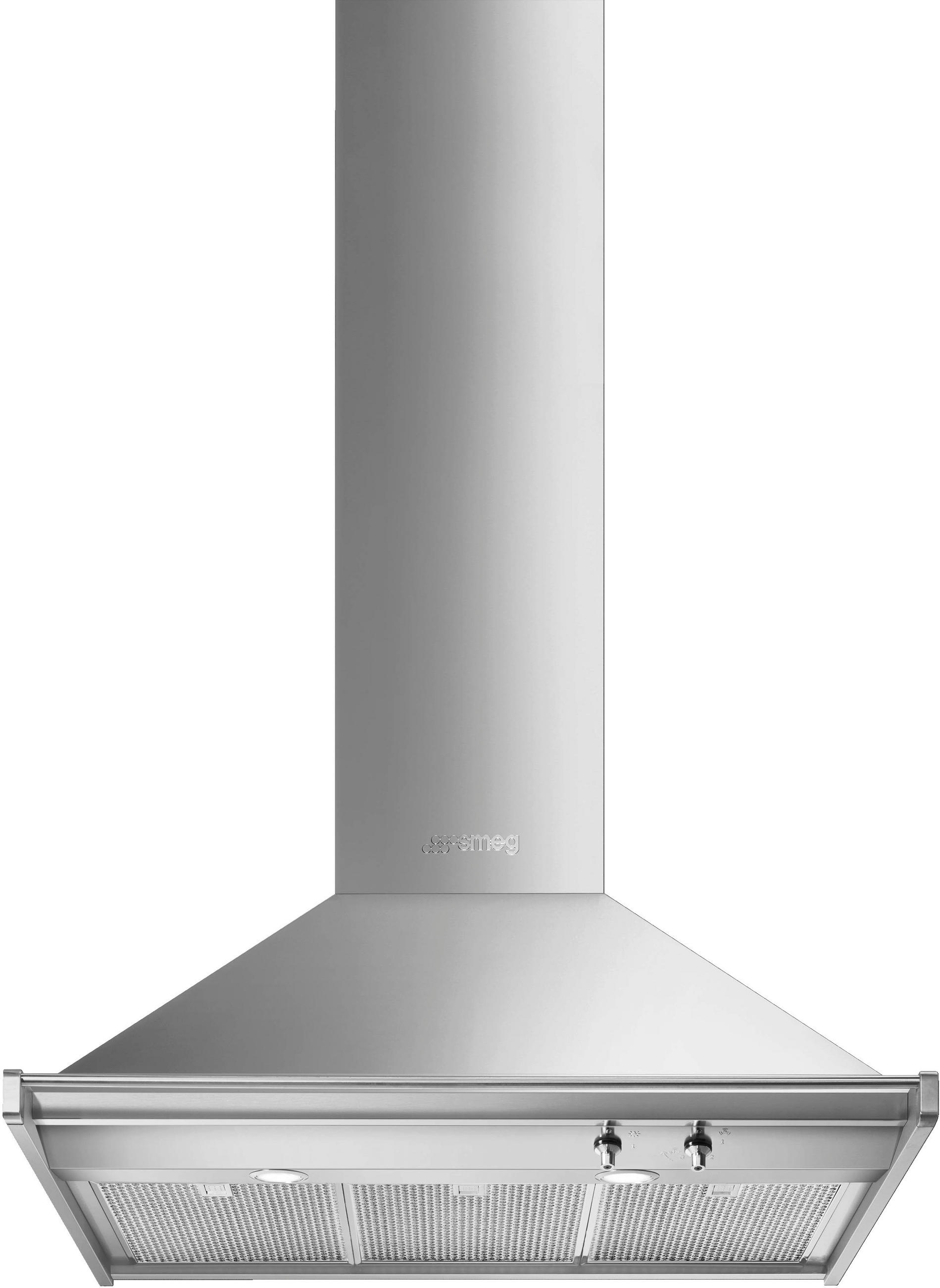 DUNSTABZUGSHAUBE KD90HXE  - Edelstahlfarben, Basics, Metall (90/123/55,5cm) - SMEG