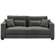 SCHLAFSOFA Mikrovelours Anthrazit  - Anthrazit/Schwarz, Design, Kunststoff/Textil (232/92/115cm) - Carryhome