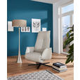 RELAXSESSEL in Leder Hellgrau  - Edelstahlfarben/Hellgrau, Design, Leder (71/114/84cm) - Johann Jakob