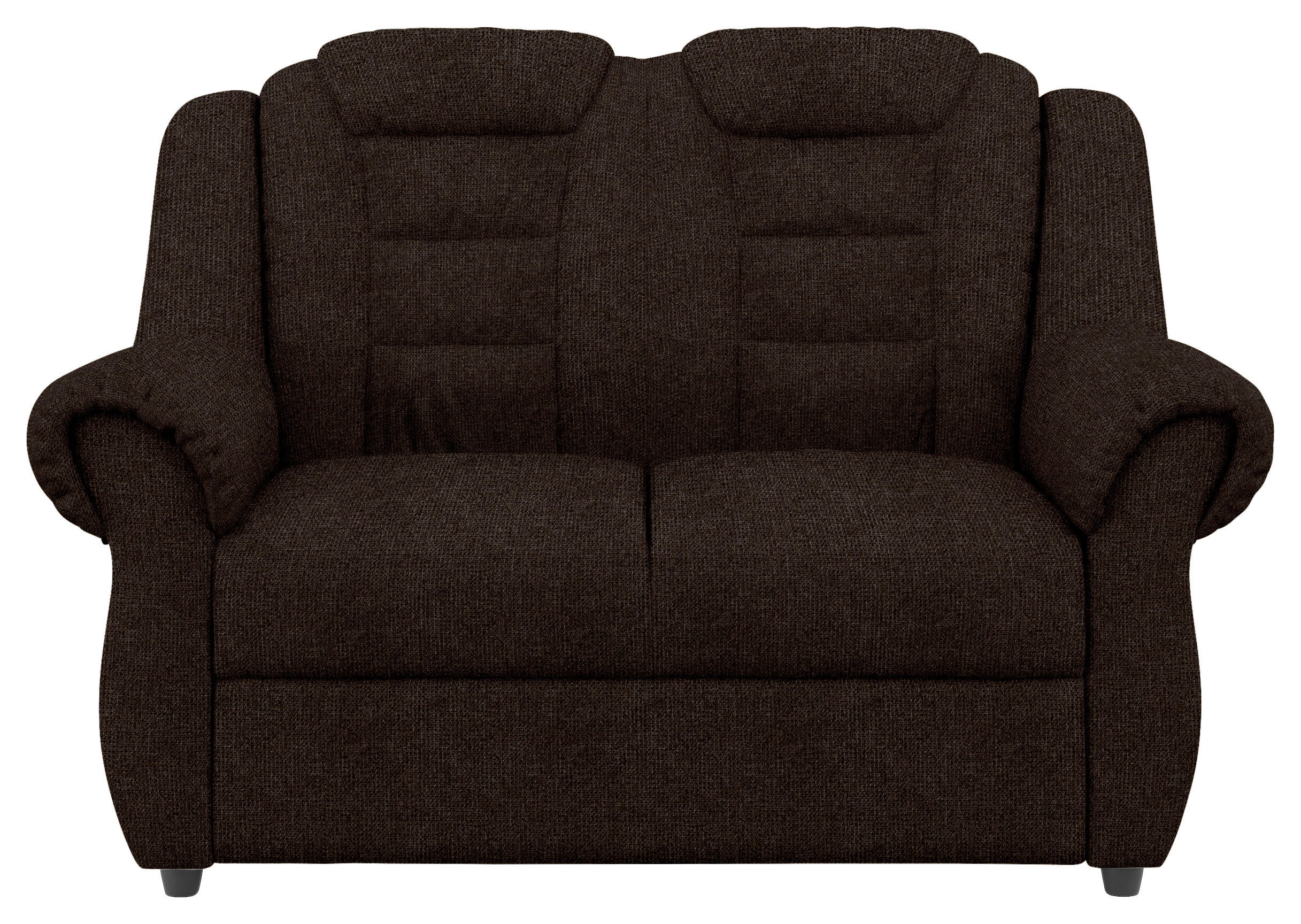2-SITZER-SOFA in Chenille Braun - Schwarz/Braun, Konventionell, Kunststoff/Textil (145/102/101cm) - Livetastic