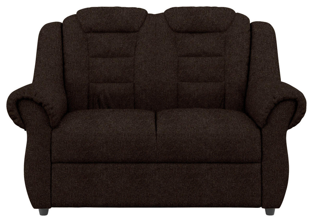 2-SITZER-SOFA in Chenille Braun  - Schwarz/Braun, Konventionell, Kunststoff/Textil (145/102/101cm) - Livetastic