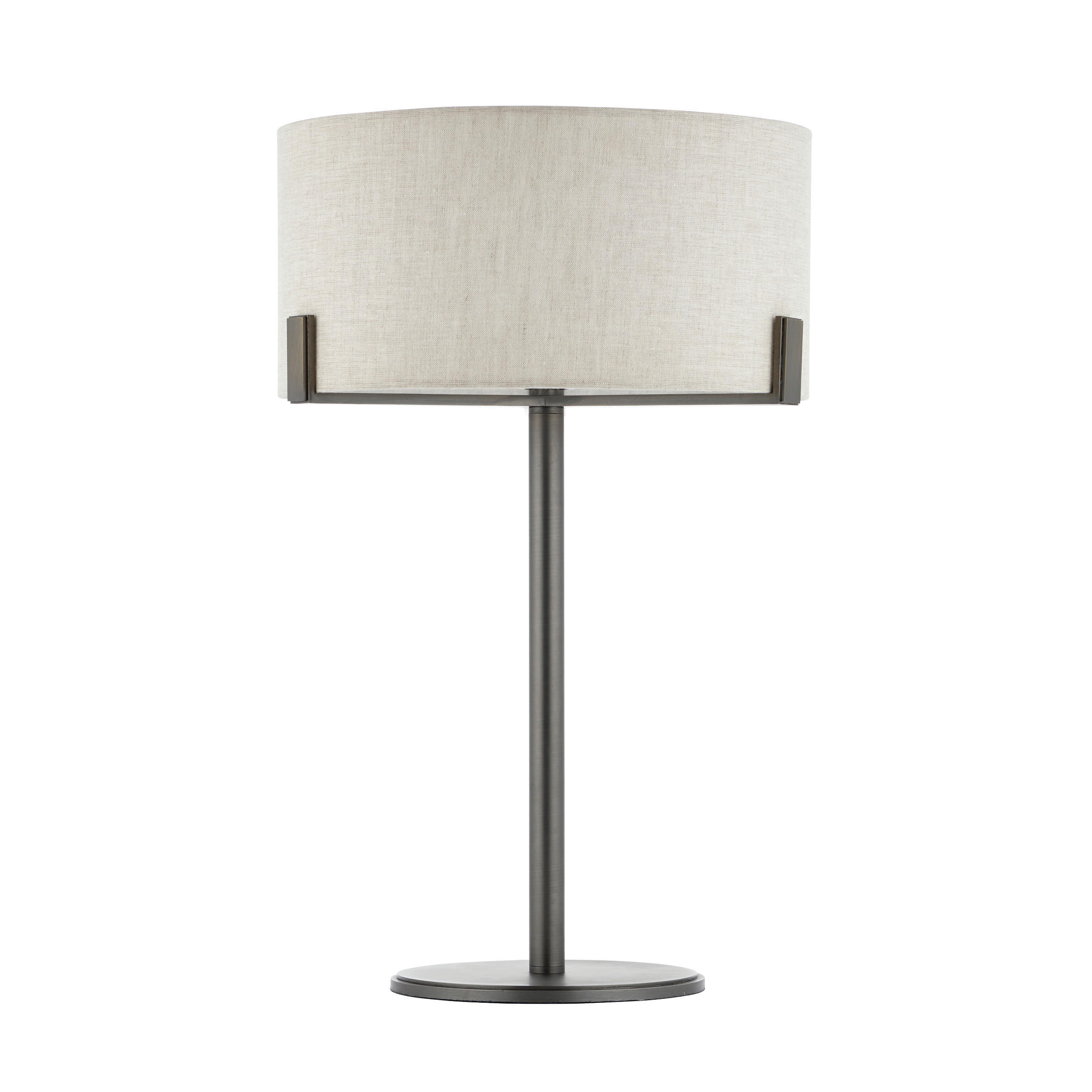 TISCHLEUCHTE 37/59 cm   - Weiß/Bronzefarben, KONVENTIONELL, Textil/Metall (37/59cm) - ENDON