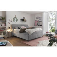 BOXSPRINGBETT 180/200 cm  in Grau  - Schwarz/Grau, KONVENTIONELL, Textil/Metall (180/200cm) - SetOne by Musterring