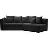ECKSOFA Schwarz Chenille  - Schwarz, MODERN, Kunststoff/Textil (315/180cm) - Hom`in