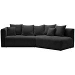 ECKSOFA  in Chenille Schwarz  315/180 cm  - Schwarz, MODERN, Kunststoff/Textil (315/180cm) - Hom`in