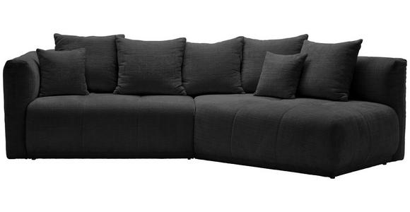 ECKSOFA Schwarz Chenille Zierkissen, Rückenkissen, Rücken echt  - Schwarz, MODERN, Kunststoff/Textil (315/180cm) - Hom`in