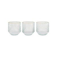 TEELICHTGLAS - Transparent/Goldfarben, Basics, Glas (9,5/9,7cm) - Ambia Home