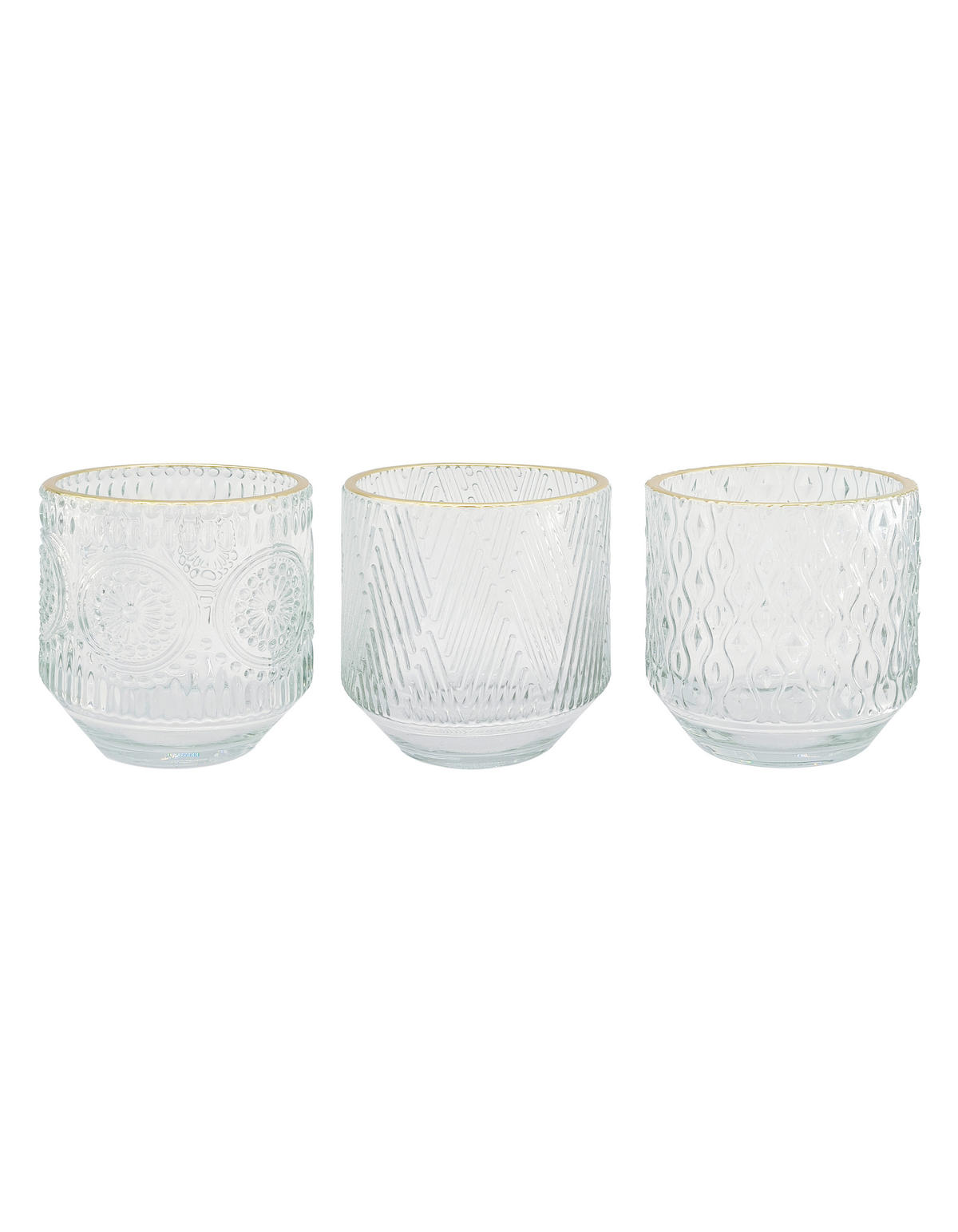 TEELICHTGLAS - Transparent/Goldfarben, Basics, Glas (9,5/9,7cm) - Ambia Home