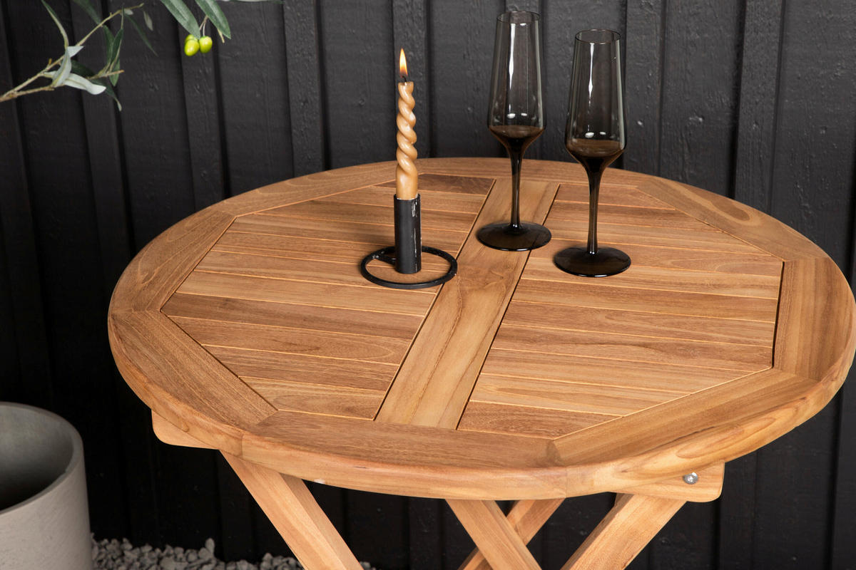 GARTENTISCH Holz rund  - Hellbraun, MODERN, Holz (70/75cm) - Gardenson