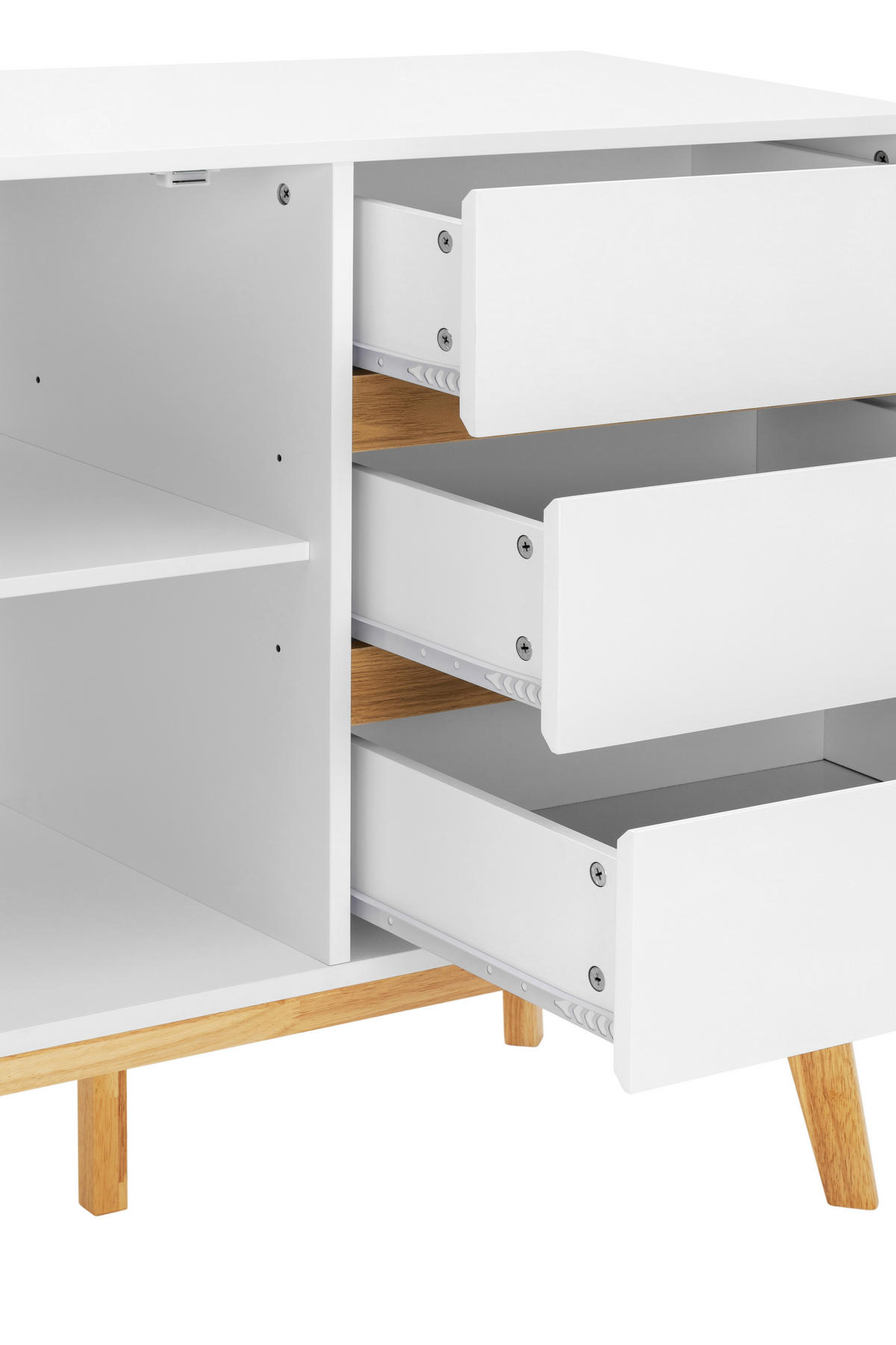 SIDEBOARD 150/80/40 cm  - vit/naturfärgad, Design, trämaterial/trä (150/80/40cm) - MID.YOU
