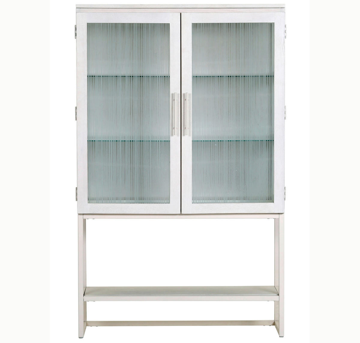 VITRINE  in furniert, massiv Esche Weiß  - Weiß, MODERN, Glas/Holz (100/160/43cm) - Lomoco