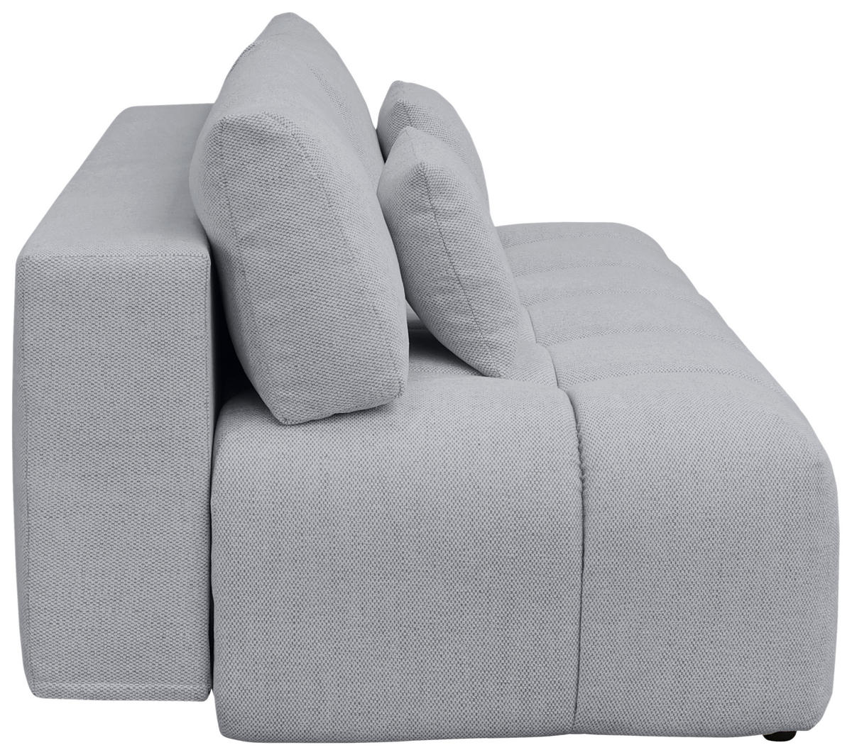 BOXSPRINGSOFA in Chenille Hellgrau  - Hellgrau/Schwarz, MODERN, Kunststoff/Textil (210/72/105cm) - Cantus