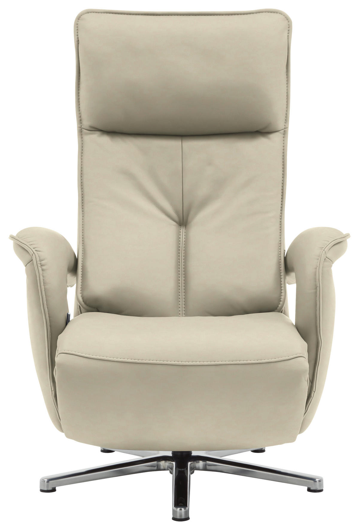 RELAXSESSEL in Leder Creme, Naturfarben  - Chromfarben/Creme, Design, Leder/Metall (77/110/87cm) - Valdera