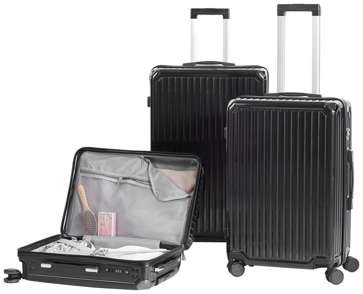 SADA CESTOVNÝCH KUFROV  - čierna, Basics, kov/textil - Novel