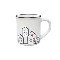 HRNEK NA KÁVU kamenina keramika  - bílá/černá, Design, keramika (8,5/9cm) - Novel