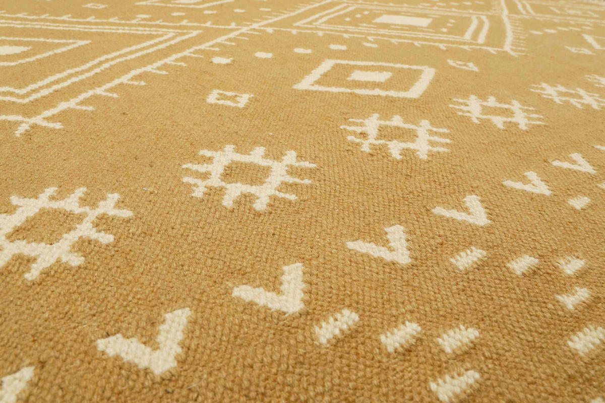 HANDWEBTEPPICH 130/190 cm Monaco Creme, Senfgelb rechteckig  - Senfgelb/Creme, Basics, Textil (130/190cm) - WECON HOME