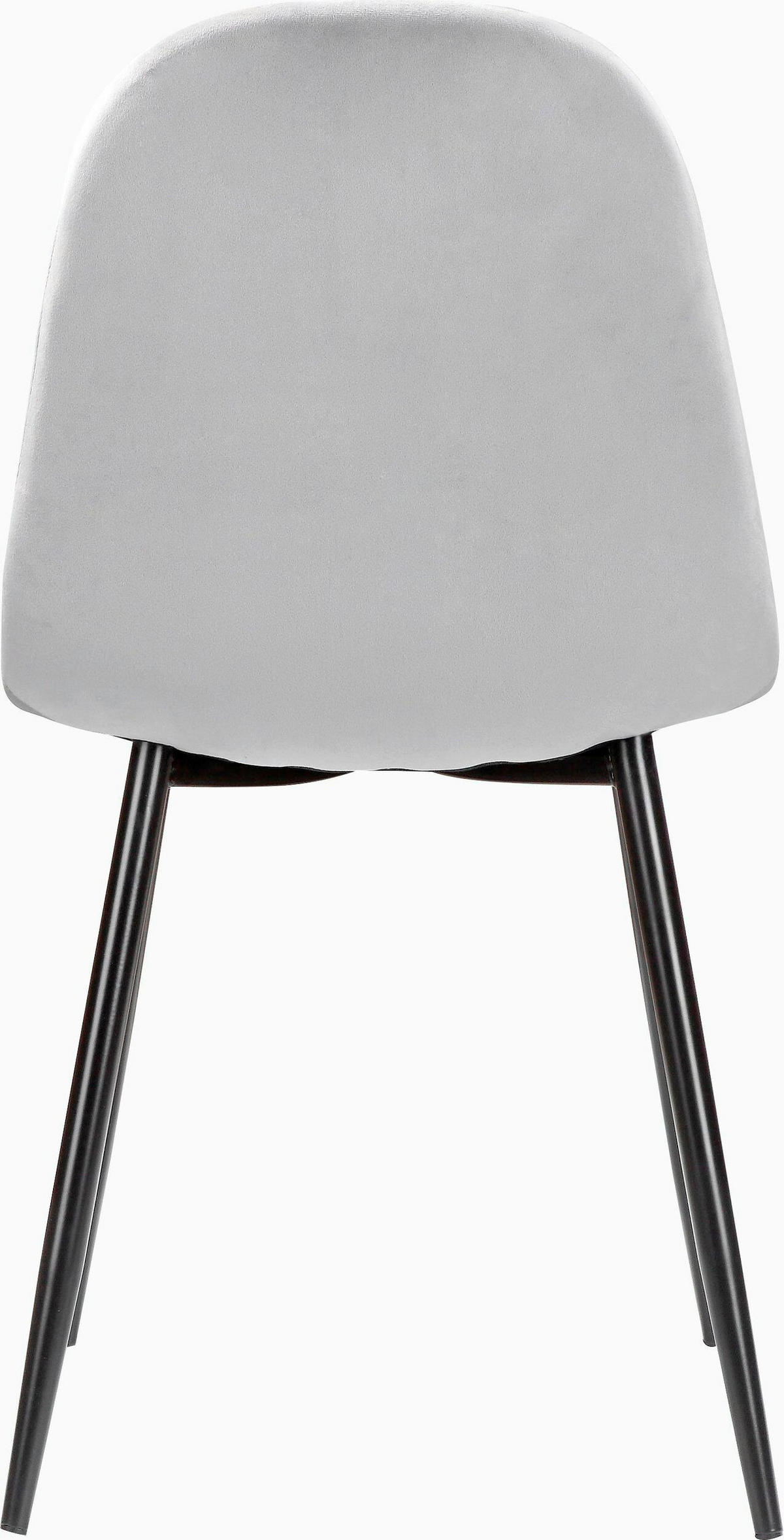 STUHL-SET Velours Grau  - Schwarz/Grau, Design, Textil/Metall (44/87/51cm) - MID.YOU