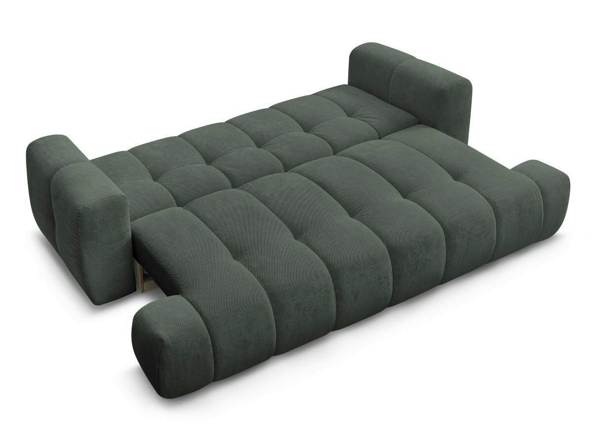 SCHLAFSOFA FUJI Leinenoptik Grün  inkl.  - Schwarz/Grün, MODERN, Kunststoff/Textil (251/113/88cm)