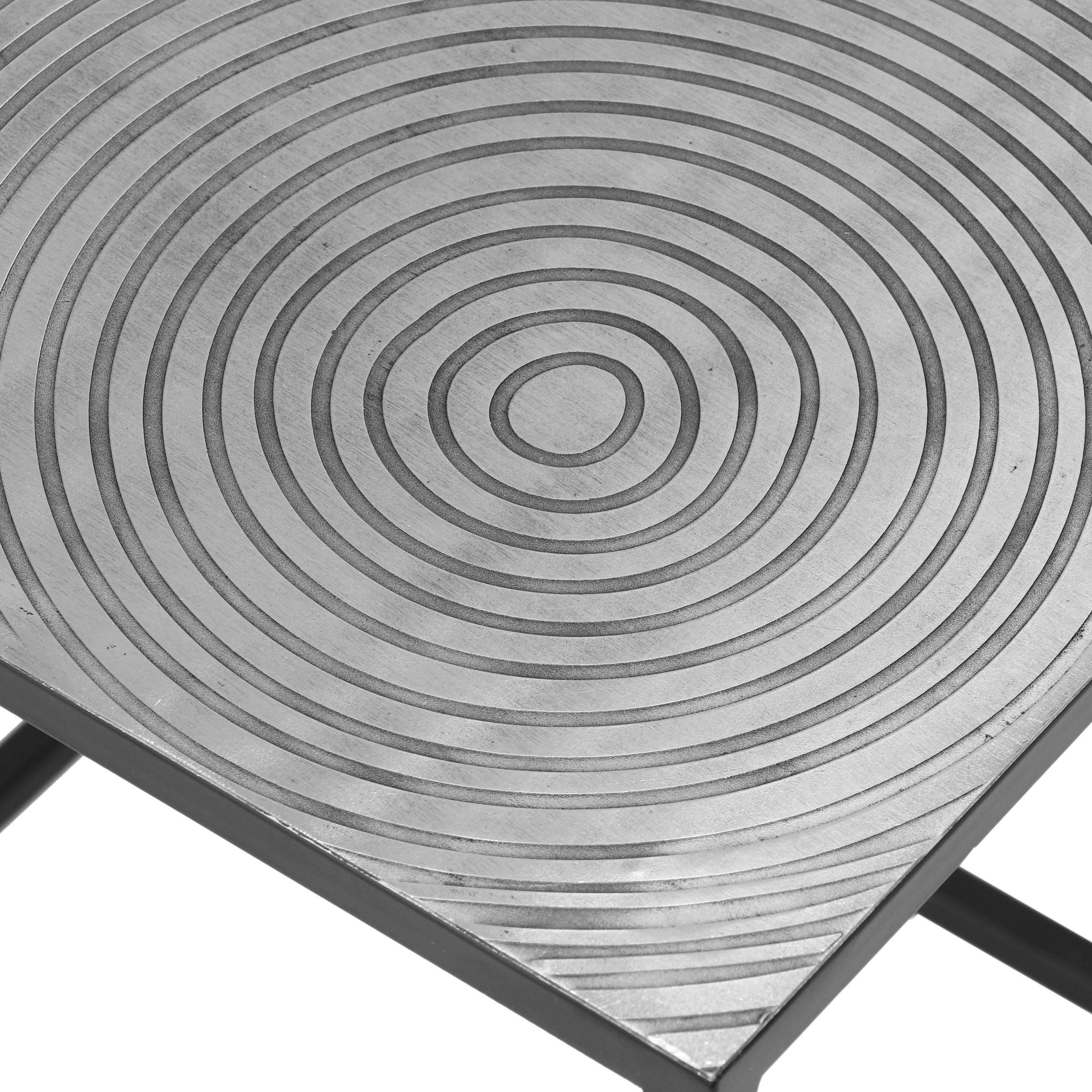 BEISTELLTISCHSET rechteckig Silberfarben  - Silberfarben/Schwarz, MODERN, Metall (40-50/40-50/46-53cm)