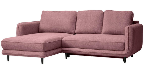 ECKSOFA in Struktur Altrosa  - Schwarz/Altrosa, KONVENTIONELL, Holz/Textil (170/247cm) - Carryhome