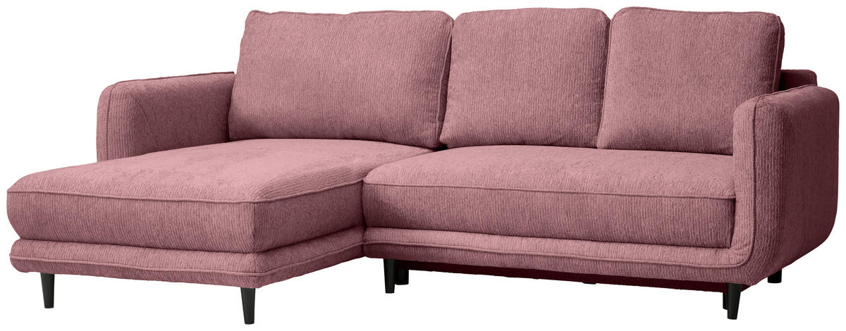 ECKSOFA Altrosa Struktur  - Schwarz/Altrosa, KONVENTIONELL, Holz/Textil (170/247cm) - Carryhome