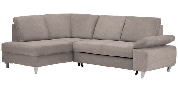 ECKSOFA in Flachgewebe Rosa  - Silberfarben/Rosa, KONVENTIONELL, Holz/Textil (186/255cm) - Cantus